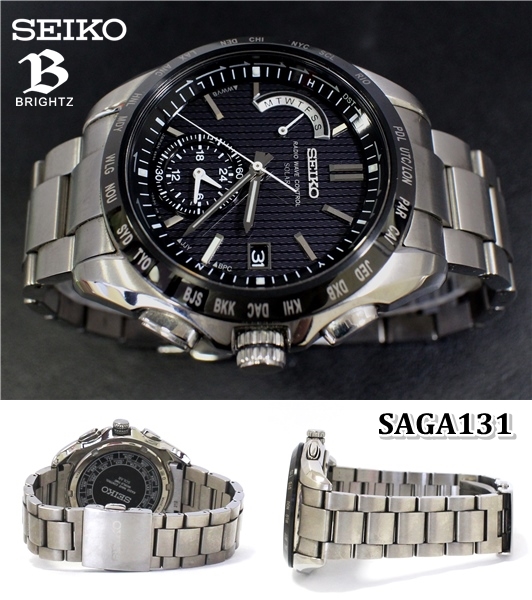 【ソーラー、電波、美品】SEIKO　セイコー　ブライツ　チタン　SAGA131