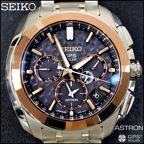 SEIKO セイコー  ASTRON アストロン 腕時計 5X53-0AV0/SBXC067 チタン   シルバー ブラック文字盤  GPS ソーラー電波 クロノグラフ 【本物保証】